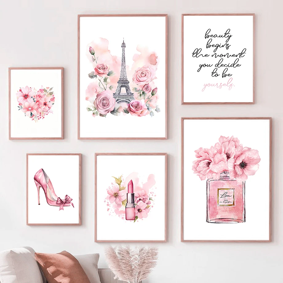 Photography Trend - Paris Mode Kunst Poster Rosa Eiffelturm