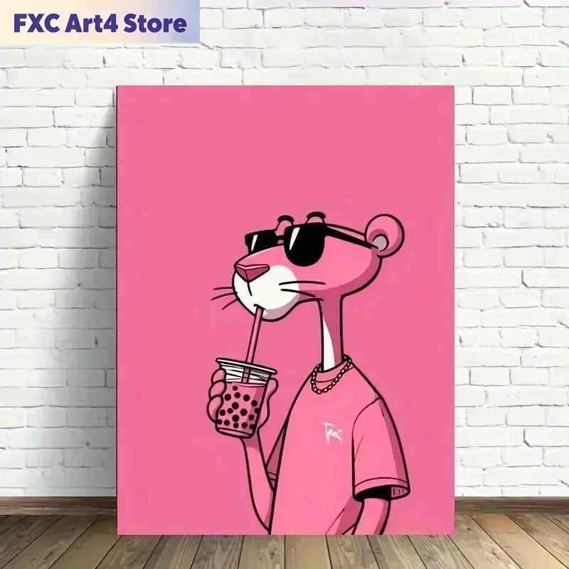 Photography Trend - Rahmenlose Mode-Leopardenmuster-Cartoon-Wandkunstdrucke, Leinwandgemälde, Poster, Bild für