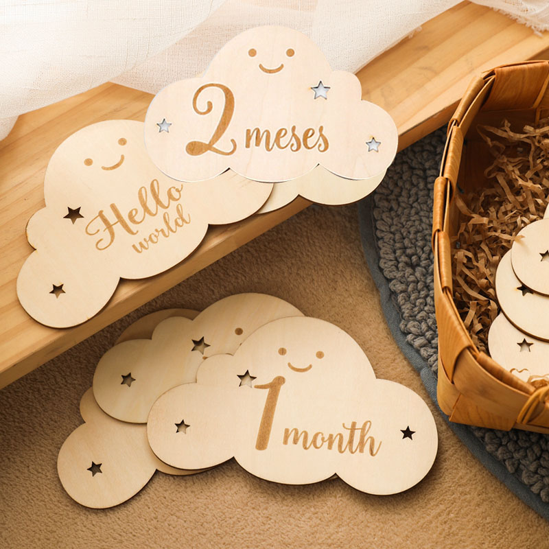 Photography Of Memories - Englisch und Spanisch aus Holz, Baby-Meilenstein,