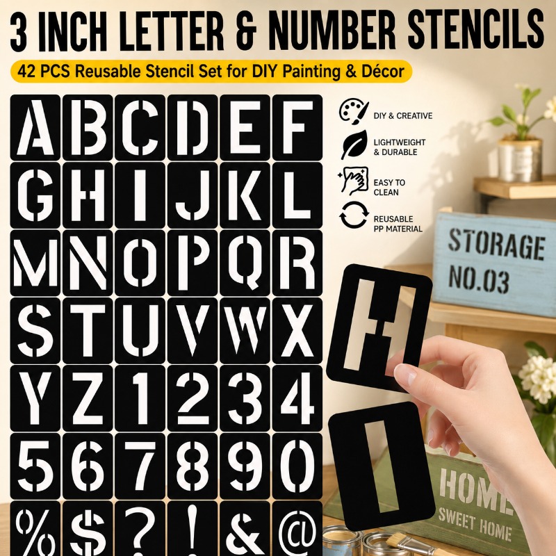 Photography Font - Fromthenon 3-Zoll-Buchstaben- und Zahlenschablonen-Set, wiederverwendbare Alphabet-