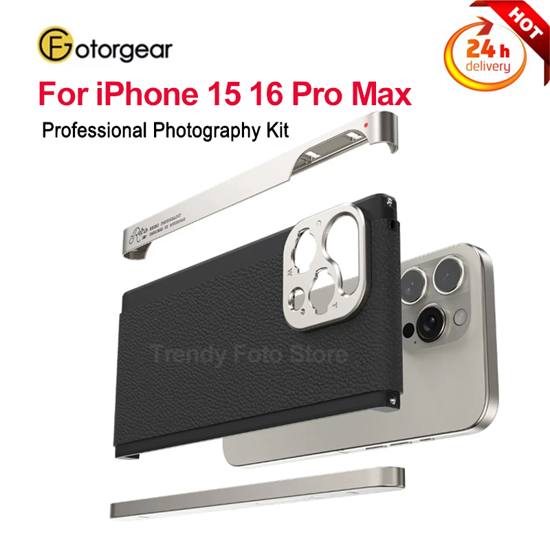 Photography With Iphone 15 - Fotorgear Professionelles Fotografie-Set mit Lederetui und