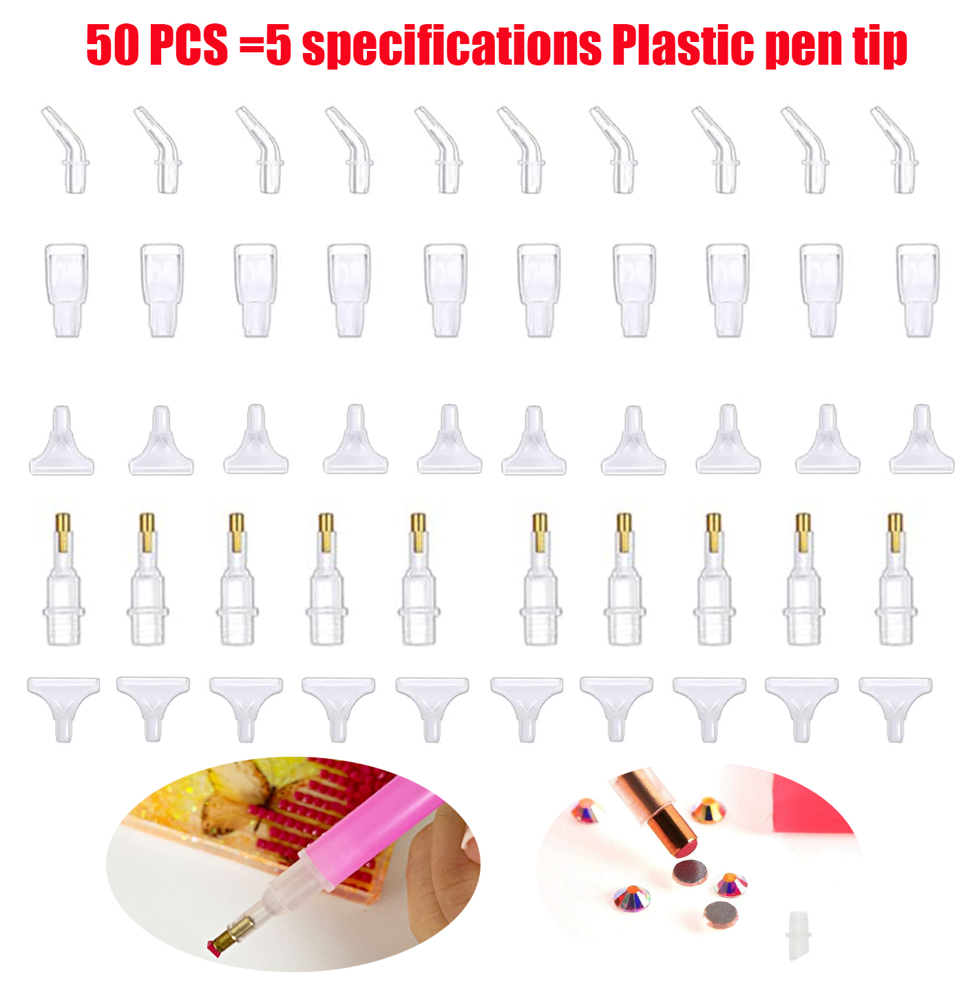 Photography Techniques - 50 Stück Diamantmalerei-Stiftspitzen, Multi-Placer-Köpfe und Spitzen