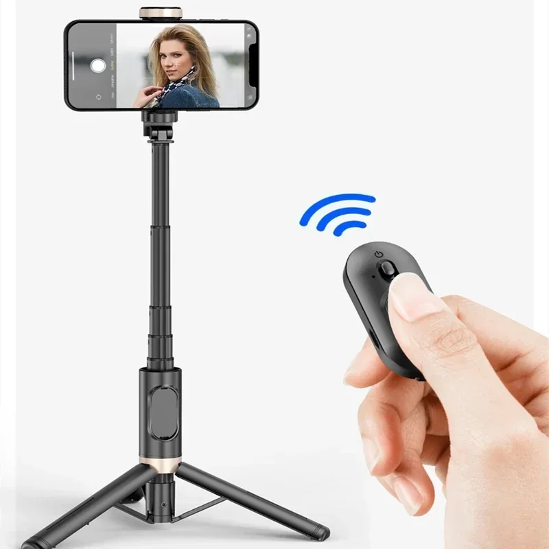 Photography With Iphone 15 - Faltbarer Bluetooth-Selfie-Stick, kabelloses Stativ mit Auslöser-Einbeinstativ