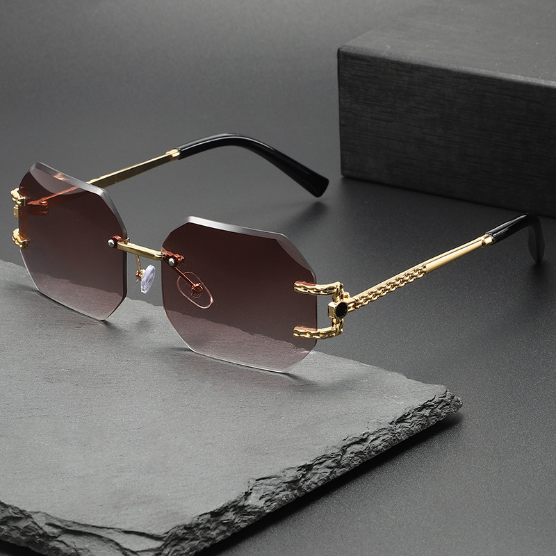 Photography Fashion - Neue kleine rechteckige rahmenlose Sonnenbrille für