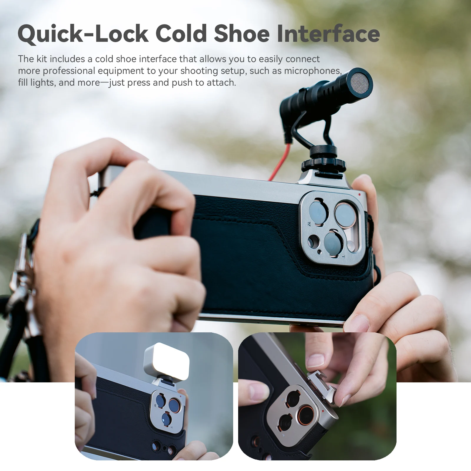 Photography With Iphone 15 - FG Fotorgear Retro-Fotografie-Set mit Cold Shoe