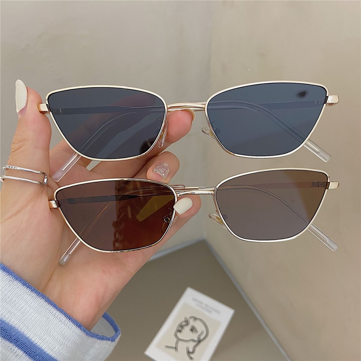 Photography Fashion - Modische Rautenförmige Metall-Sonnenbrille für Damen, Vielseitig