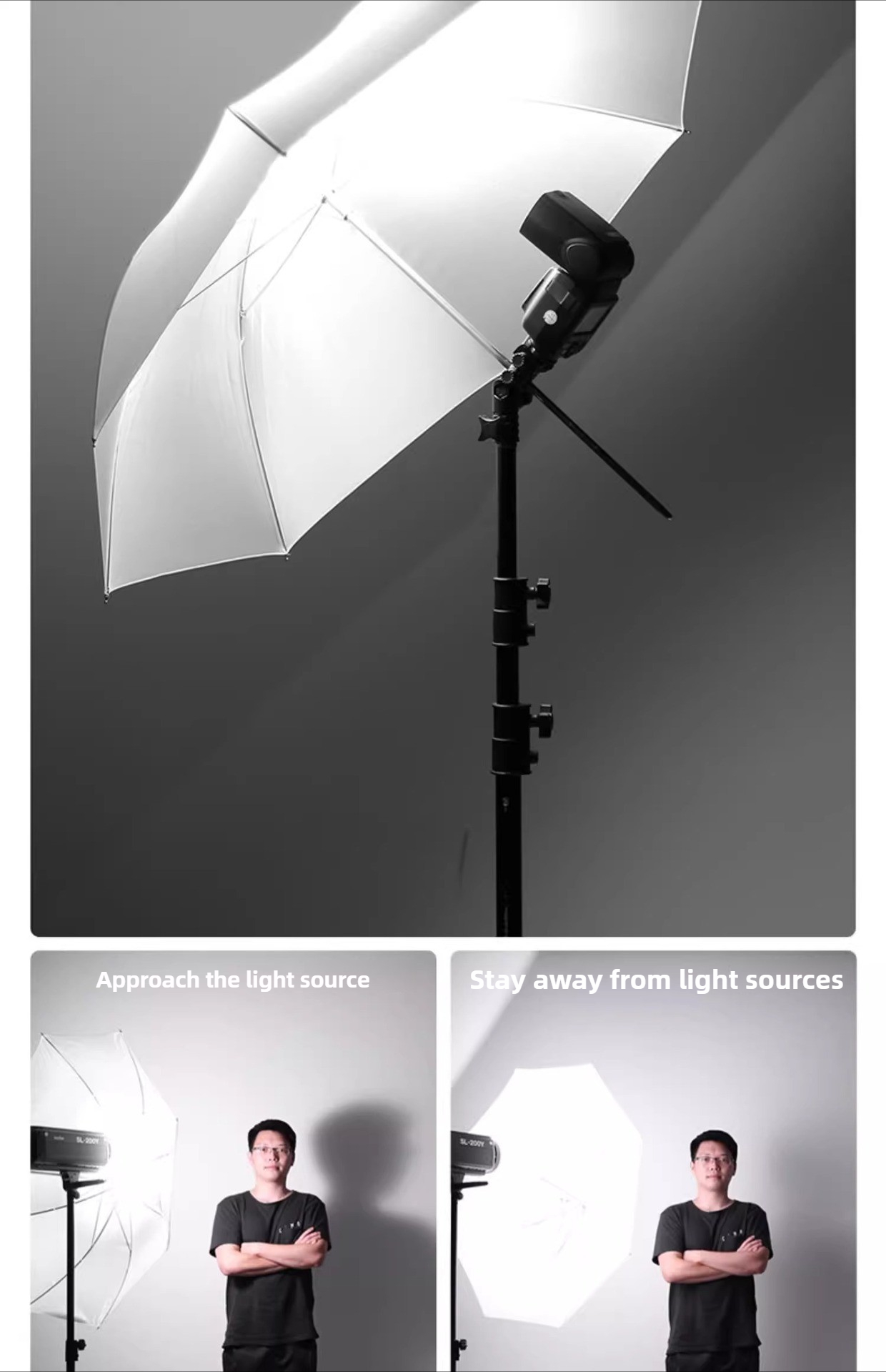 Photography Umbrella Diffuser - 33-Zoll Fotografie-Lichtreflektor-Schirm Weißer Weicher Studio-Schirm für