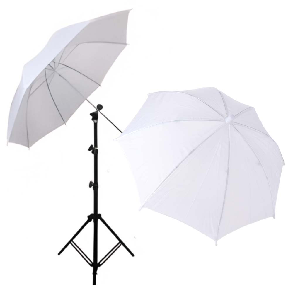Photography Umbrella Diffuser - 50cm/20 Zoll Fotografie-Regenschirm Weiß Weicher Metallgriff