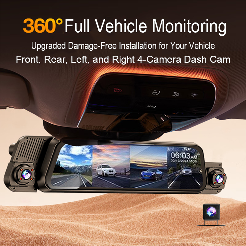 Timelapse Controller - Streaming-Dashcam mit 4 Objektiven, Voll-Touchscreen, App-Steuerung,