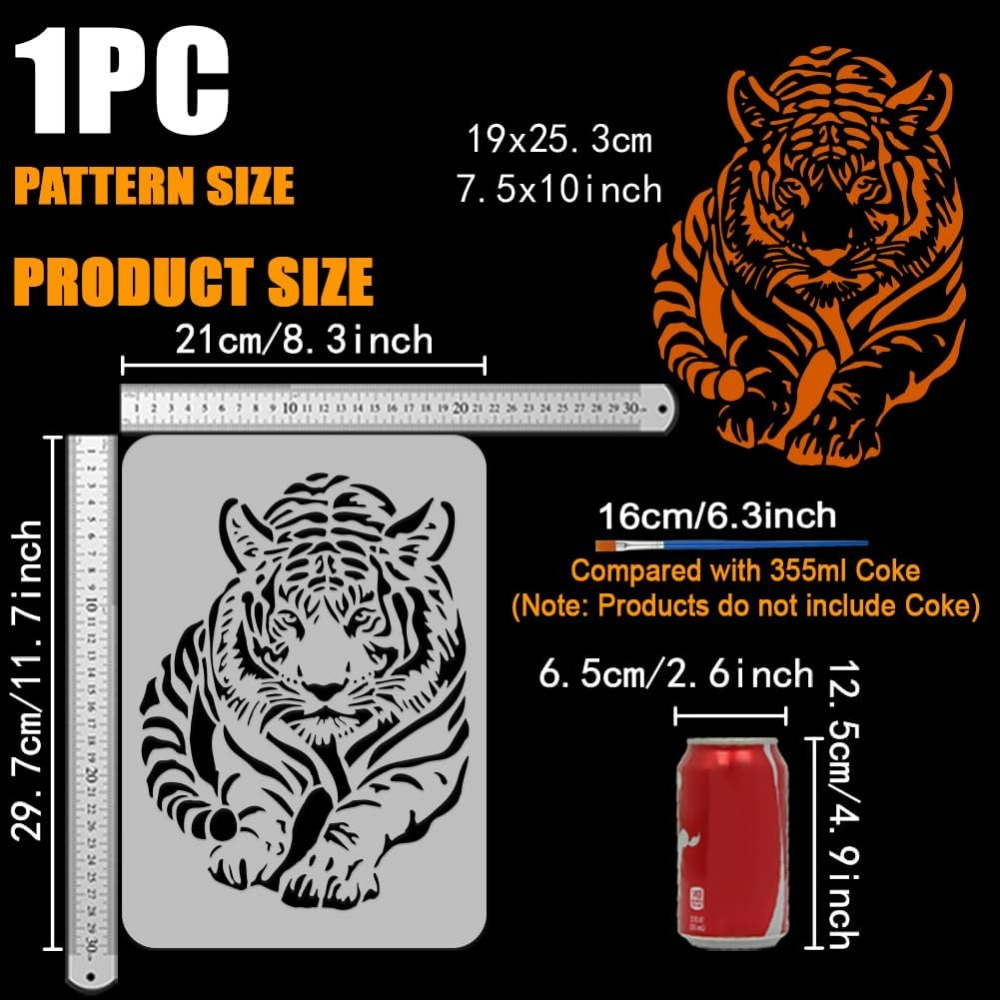Tiger-Schablone mit Pinsel, 21 – Photography Techniques Bewertung und Preis