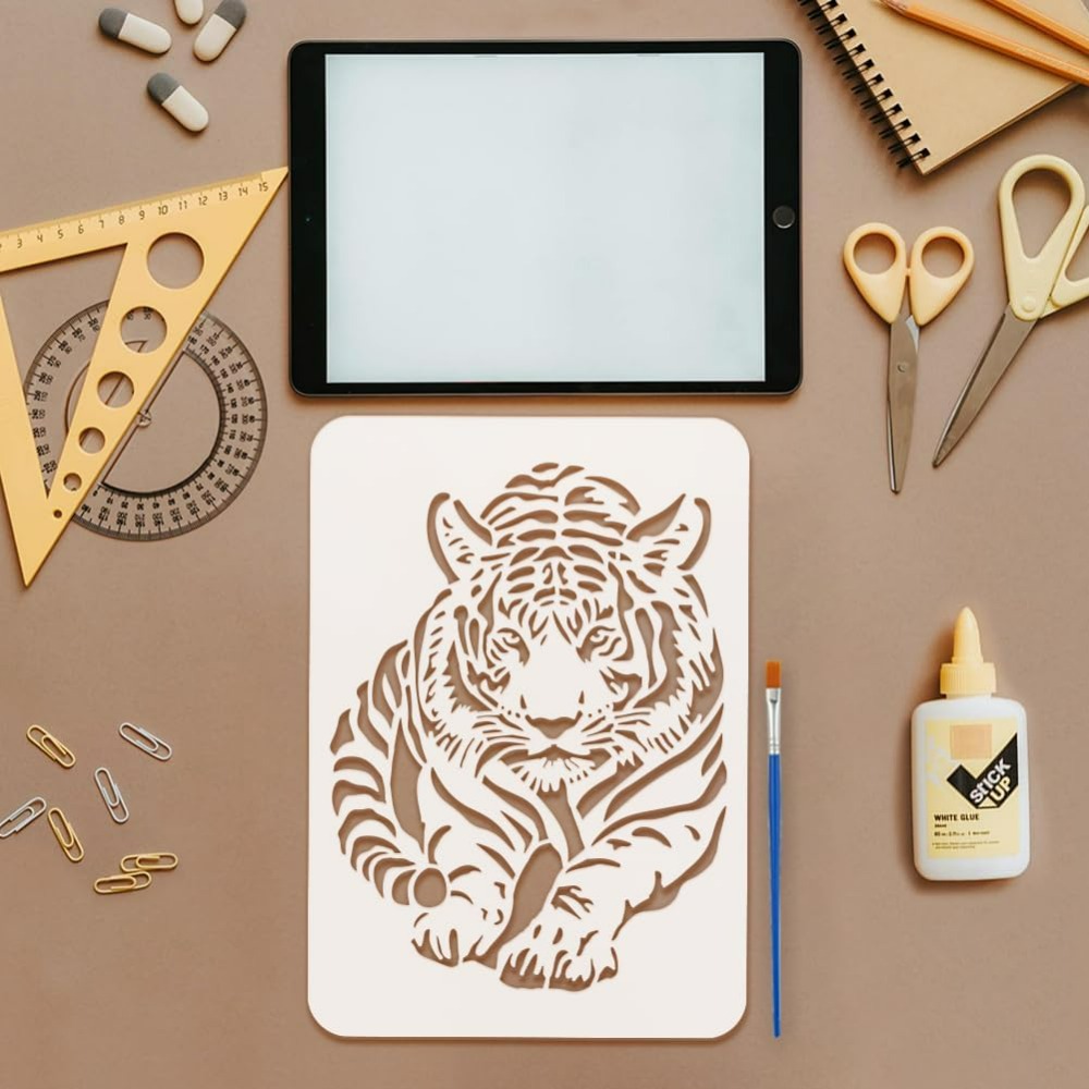 Tiger-Schablone mit Pinsel, 21 – Photography Techniques Bewertung und Preis