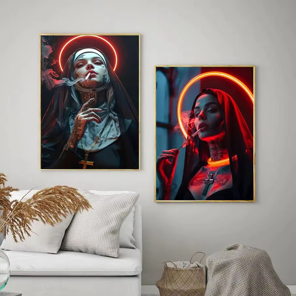 Fashion Girl Tattoo Nun Leinwa – Photography Trend Bewertung und Preis
