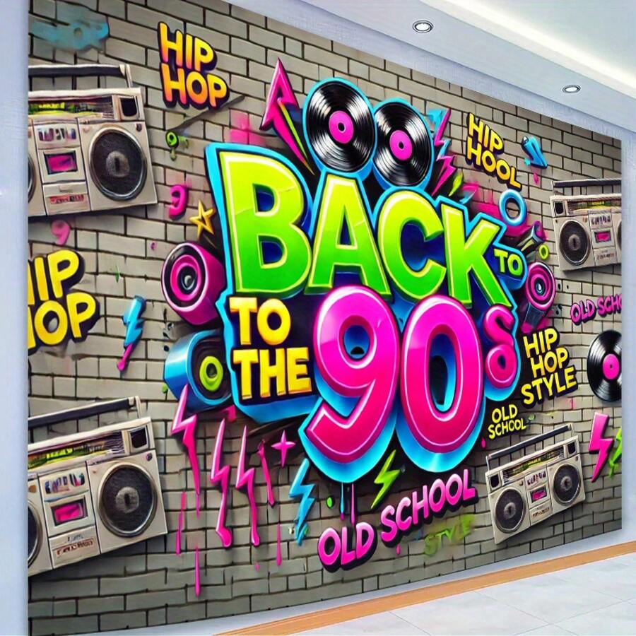 90er Hip-Hop Hintergrundstoff  – Photography Font Bewertung und Preis