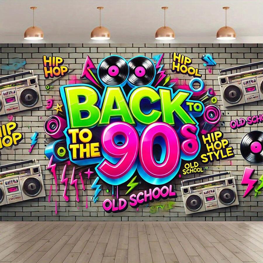 90er Hip-Hop Hintergrundstoff  – Photography Font Bewertung und Preis